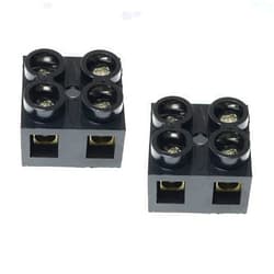 RLECS 2pcs 500V 60A 2 Position Double Row Screw Terminal Block Dual Row Electrical Barrier Terminal Strip Block, Black