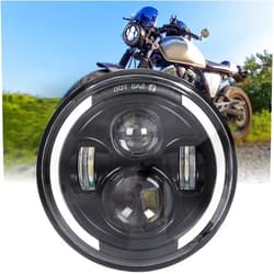 Zmoon 7 inch LED Headlight for Motorcycle with Hi/Low Beam & Amber/White Turn Signal, 7'' DOT Round Headlight Compatible with Harley-Davidson Jeep Wrangler JK LJ CJ Hummer H1 H2, 1PCS