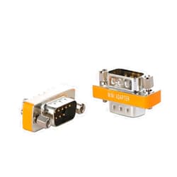 Arnorin DB9 Null Modem Adapter Male to Male Slimline Data Transfer Serial Port Adapter 2 Pack