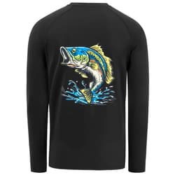 BASSDASH Men’s Fish Graphic UPF 50+ Long Sleeve Fishing Shirts Sun Protection Breathable Moisture Wicking T-Shirt