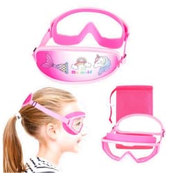 HYDROCOMFY Kids Goggles Swimming 4-7,Kids Goggles Fabric Strap,Wide View Swimming Goggles for Toddler