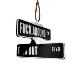Generic F Around and Find Out Street Sign Hanger,FA-FO Sign Car Hanger, Security Signs Ornaments,3D Printed Rotating Warning Sign Decoration,Funny Car Mirror Ornament