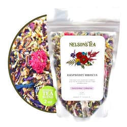 Nelson's Tea Raspberry Hibiscus Tea - Caffeine Free, Cut & Sifted Green Rooibos, Honeybush, Dried Raspberries, Acai, and Pomegranate Loose Leaf (2 oz)