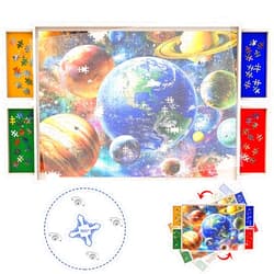 NORBASE Puzzle Board with Drawers Rotatable 360-Degree Wheels and Cover 34'' x 26'' 1500 Piece Wooden Jigsaw Puzzle Table Puzzle Storage Organizer Portable Lightweight Design