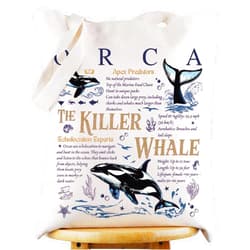 WZMPA Funny Whale Tote Bag Orca Lover Gift Killer Whale Reusable Grocery Bag Orcinus Orca Merchandise