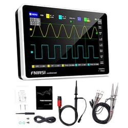 FNIRSI 1013D Plus Oscilloscope - Portable Handheld Tablet Oscilloscope with 100X High Voltage Probe, 2 Channels 100Mhz Bandwidth 1GSa/s Sampling Rate 7