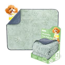 LOOBANI Washable Pee Pads for Dogs: 2 Pack Super Absorbent Reusable Puppy Pads, Leakproof and Waterproof Dog Training Pads Whelping Pads for Potty, Floor, Crate, Couch Bed and Travel, 18