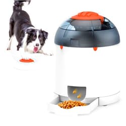 Potaroma Dog Puzzle Feeder Toy, Interactive IQ Training, Electronic Dog Toys, Automatic Rechargeable Treat Dispenser, Push Remote for Dog Food Dispensing for All Breeds of Dogs, 280ml Capacity