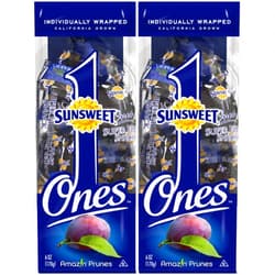Sunsweet Gold Label Ones Super Select California Individually Wrapped Prunes 6.0 Ounces (Pack of 2)(Packaging May Vary)