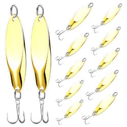 BBTO 30 Pieces Fishing Spoons Lures, Hard Metal Treble Hooks Fishing Spoons for Huge Distance Cast Saltwater Freshwater in 1/5 1/4 3/8 1/2 3/4 oz