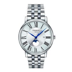 Tissot Mens Carson Premium Gent Moonphase 316L Stainless Steel case Swiss Quartz Watch, Grey, Stainless Steel, 20 (T1224231103300)