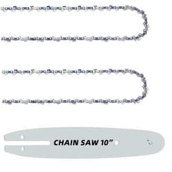 JINFFR [3 Pieces] 10 Inch Chainsaw Chains and Guide Bar 3/8