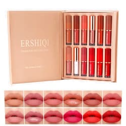 BONNIE CHOICE 12Pcs Nude Matte Liquid Lipstick Set, Waterproof Long Lasting Non-Stick Cup 12 Colors Nude Lipstick 24 Hour Not Fade Matte Lipstick Professional Lip Gloss Set Mother's Day Makeup Gifts for Women