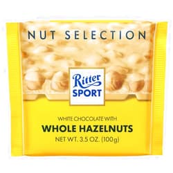 Ritter Sport 100g White Chocolate Whole Hazelnuts Candy Bar