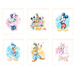 Nistio® Mickey Mouse and Friends Watercolor Prints, Mickey Mouse Wall Art Decor, Minnie Mouse Wall Prints, Set of 7, Donald Duck, Goofy, Pluto, Daisy Duck, 8x10 inches (Unframed)