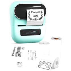 Phomemo Label Maker, M220 Portable Label Maker, Bluetooth Wireless Inkless Label Printer, 3 Inch Barcode Printer, Great for Home, School & Office, Compatible with Phone, PC, with 3 Label