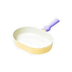 Neoflam Better Finger Kitchen Non Stick 10 Inch BBQ Oval Grill Pan with Handle, Healthy Cooking Nonstick Ceramic Coating Skillet, Induction Compatible Cookware, Made in Korea (24cm Grill Pan)