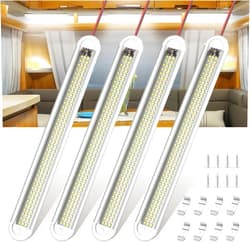 WELLUCK 12V LED Interior Light Bar, 1500LM 120LEDs Interior 12 Volt LED Strip Lights w/Switch for Car, Trailer, Truck Bed, Van, RV, Cargo, Boat, Cabinet, Slim Enclosed Cargo Trailer Lights Fixture