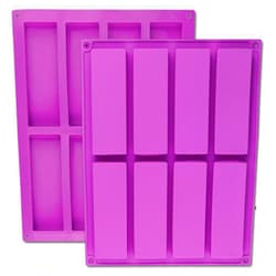 Palksky (2 Pcs) 8 Cavity Rectangle Granola Bar Silicone Mold/Nutrition/Cereal Bar Molds Energy Bar Maker for Chocolate Truffles Ganache Bread Brownie Cornbread Cheesecake Pudding Butter Mould