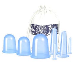 MAFLY Cupping Therapy Sets 7Pcs Silicone Anti Cellulite Cup Vacuum Suction Massage Cups Facial Cupping Sets Body and Face Massager for Adults Home Use (Blue)