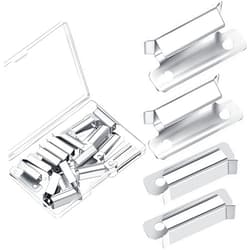 Hotop 16 Pcs 3D Bed Clips Clamp Stainless Steel Glass Bed Clips Compatible with Ender 3,5,CR-20 Pro, 3 V2, 3S, CR-10S Pro and Other Creality Printer, Silver