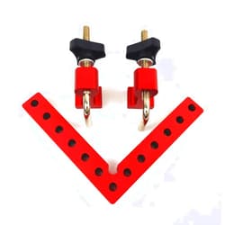 PuzFun 90 Degree Positioning Squares, Right Angle Clamp with 2 Clamps, Aluminium Alloy L-Type Corner Clamp, 5.5 Inch Woodworking Carpenter Clamping Tool for Frames, Boxes, Cabinets or Drawers (1 pack)