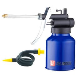 USUNRISE Oil Can Pump Heavy Duty Pistol Type Oiler with Metl & Flexible Spout (Blue)