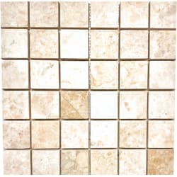 Squarefeet Depot 2x2 Cappuccino Marble Brushed Straight Edge Mosaic Tile (6