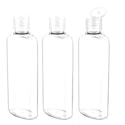 Wowang Travel Shampoo Bottles 7.7oz/220ml 3 Pack Leak Proof Plastic Squeeze Bottles with Flip Cap Travel Toiletries Empty Refillable Containers for Shampoo Conditioner Lotion