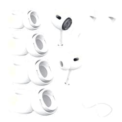 KONVOK 4 Pairs Ear Tips Compatible with Airpods Pro and AirPods Pro 2nd Generation Noise Reduction, 1 Strap Lanyard + 4 Pairs Silicone Earbud Covers Replacement, Fit Charging Case (XS,S/M/L, White)