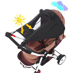 XGOPTS Baby Stroller Sun Shade Universal UPF 50+ Sun Protector Shade Blackout Cover Pushchair Stroller Sun Shield Canopy Cover Pram Rain Sunshade with See Through Extender Accessory Easy Installation