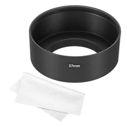 PATIKIL 37mm Lens Hood, Standard Focus Frosted Surface Anti-Reflective Inside Hood with Cleaning Cloth for Camera Lens, Black for Nikon, for Fujifilm, for Pentax, for Leica