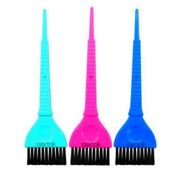 Colortrak Wide 3 Piece Wide Hair Color Brush Set, Precise Hair Dye, Tint, and Bleach Applicator, Firm Bristles for Smooth Application, Reusable and Washable, Assorted Colors, 3 Brushes Per Pack