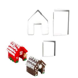 Zavaca 3 Pcs Stainless Steel Christmas Mini House Mold Gingerbread Cookie Cutter Set Cupcake Chocolate House (Small)