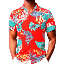 Damipow Mens Unique Pattern Hawaiian Shirt Beach Tropical Button Up Shirts Vacation Cruise Hawaii Summer Clothes