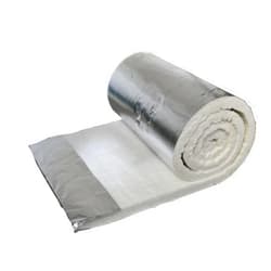 Touguqing Ceramic Fiber Blanket With Aluminum Foil Facing High Density Fireproof Insulation For Fireplace Forge Furnace Kiln Wood Stove Pizza O(Size:61cm*15m*1cm(24*590*0.39in),Color:Single-sided aluminum foil)