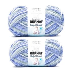 Bernat Baby Blanket Lovely Blue Yarn - 2 Pack of 300g/10.5oz - Polyester - 6 Super Bulky - 220 Yards - Knitting/Crochet