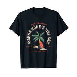 BizzyflyUSA Hawaiian Makua Kanes Dad Tiki Bar Relax Refresh Repeat Beach T-Shirt