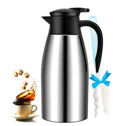 GearRoot 68oz Coffee Carafe Airpot Insulated Coffee Thermos Urn Stainless Steel Vacuum Thermal Pot Flask for Coffee, Hot Water, Tea, Hot Beverage - Keep 12 Hours Hot, 24 Hours Cold