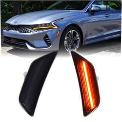 KENRTIR Front Bumper Side Marker Light for 2021 2022 2023 2024 Kia K5 Smoked Lens Amber LED Lamp