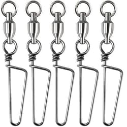 Faveten Fishing Accessories, Fishing Swivels with Coastlock Snap, High Strength Stainless Steel Fast Change Lures for Fishing Line Leader Baits Hooks Weights (Test 60-280 Pound)