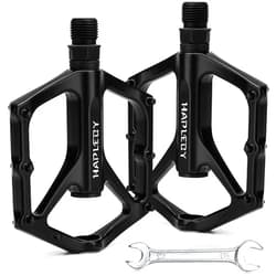 Hapleby Premium Bike Pedals of 9/16 Inch, Professional Mountain and Road Bike Flat Pedal with 2 Sealed Bearings, Wide Paltform and Lightweight of Bicycle Pedals, come with Pedal Wrench 1PCS