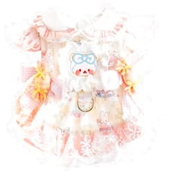 AZA Dog Princess Dresses for Small Dogs Cat Lolita Lace Bow Clothes Candy Costume Pink Bear Pet Hoodies Girl Cute Coat Outfits Spring Costumes Summer (M,Candy Bear)