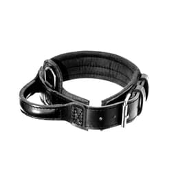 DINGO GEAR WWW.DINGOGEAR.COM 1977 DINGO GEAR Leather Collar for Dog, Amortized, Black, with a Handle, Handmade Drago S04020, 40-48cm