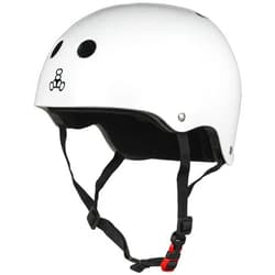 Triple Eight The Certified Sweatsaver Helmet for Skateboarding, BMX, Roller Derby and Roller Skating, White Glossy, L/XL