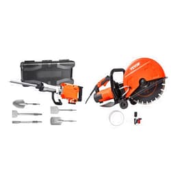 VEVOR Demolition Jack Hammer, MAX 2200W Electric Jackhammer Heavy Duty & Electric Concrete Saw, 14 in Circular Saw Cutter with 5 in Cutting Depth