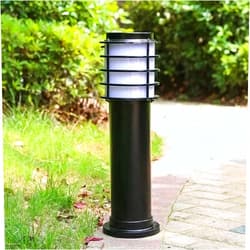 AWSX Post Lights Modern Outdoor Waterproof IP55 Floor Lamp Black Round Post Bollard Light High Pole Light Aluminum Patio Landscape Lighting E27 Garden Courtyard Pathway Table Lamps