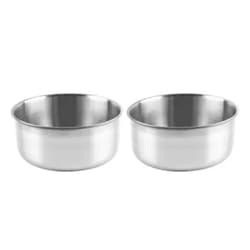 Ipetboom Basin Feeder Food Cage Chinchillas Small for Steel Rabbits Size Pet M Stainless Bowl Squirrel Feeding Parrot Accessory Bird Creative
