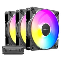 Antec Tranquil 120 ARGB, 120mm x 25mm Case Fans, ARGB PWM Fans, 2000RPM, 64.02CFM, 2.45mmH₂O, 4 Pin PWM & 3 Pin LED Connector, 120mm Fan, Tranquil ARGB Series 3 Packs