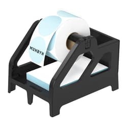 MUNBYN Label Holder for Rolls and Fan-Fold Labels, Thermal Sticker Roll Holder for Desktop Thermal Printer Shipping Supplies Industrial Paper, Black